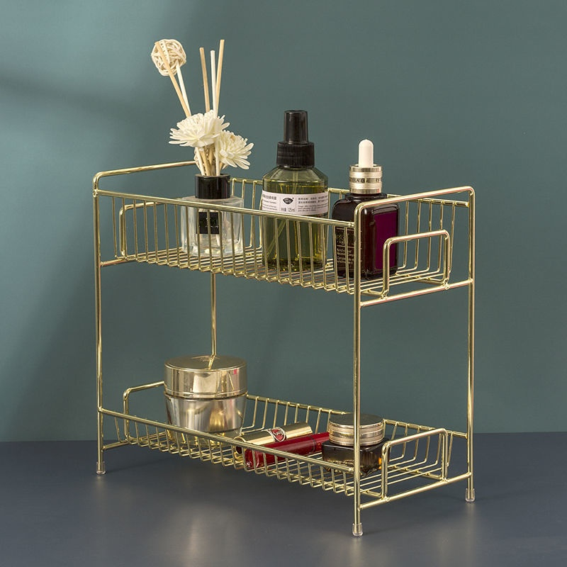 Scaffale per cosmetici dorato  - Luxury Skincare Tools recensione e prezzo