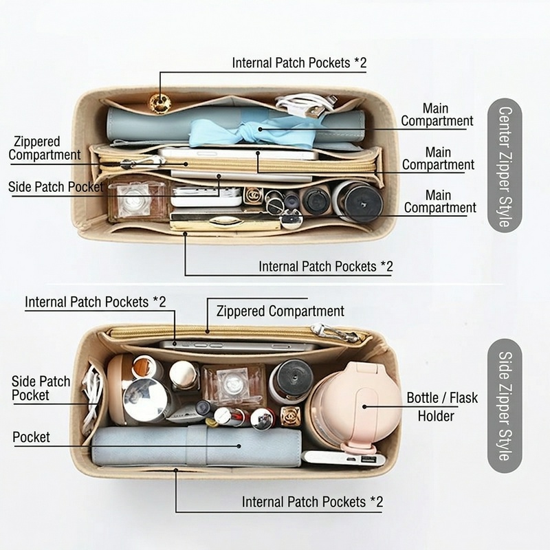Organizer in Feltro per Borse  - Luxury Skincare And Makeup Brands recensione e prezzo